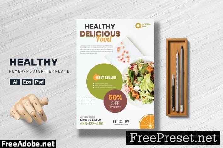 Healthy Food - Flyer Template AH7KVRM