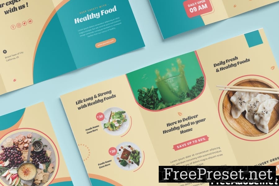 Healthy Food Trifold Brochure