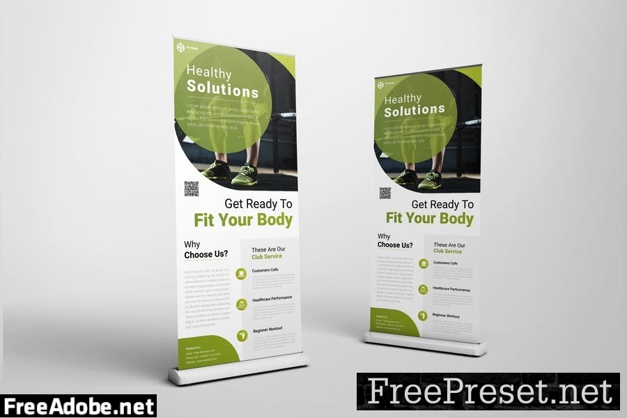 Healthy Gym Banner Roll Up Banner TNRP8DS