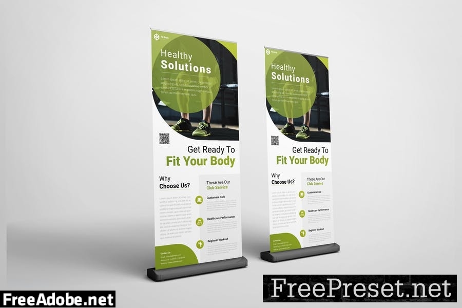 Healthy Gym Banner Roll Up Banner TNRP8DS