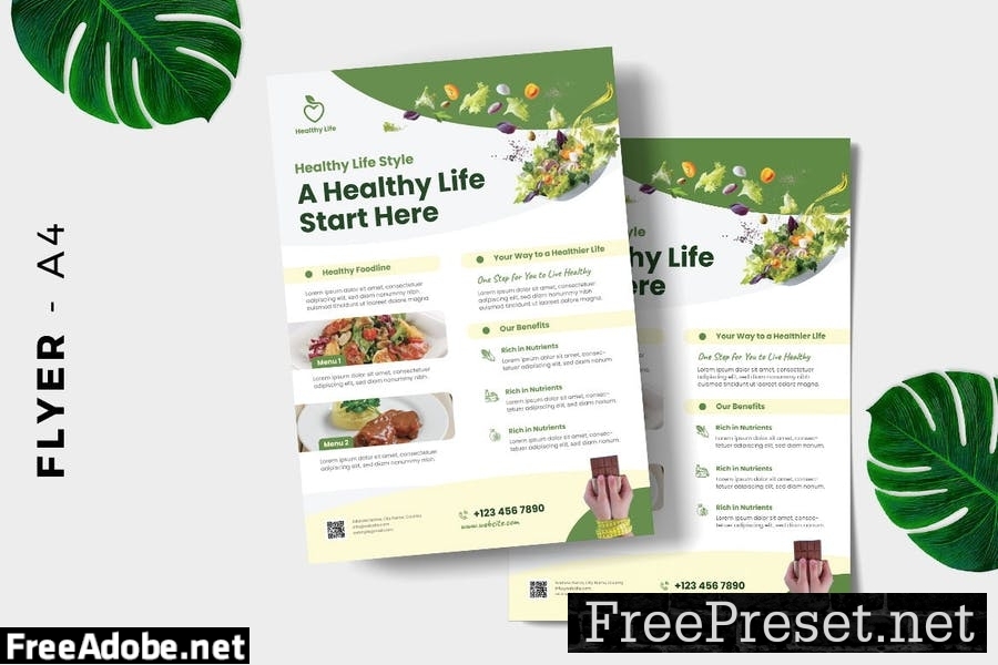 Healthy life style flyer template C99JEZX