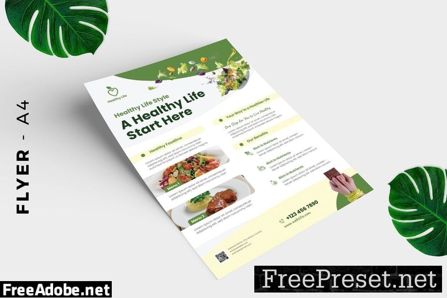 Healthy life style flyer template C99JEZX