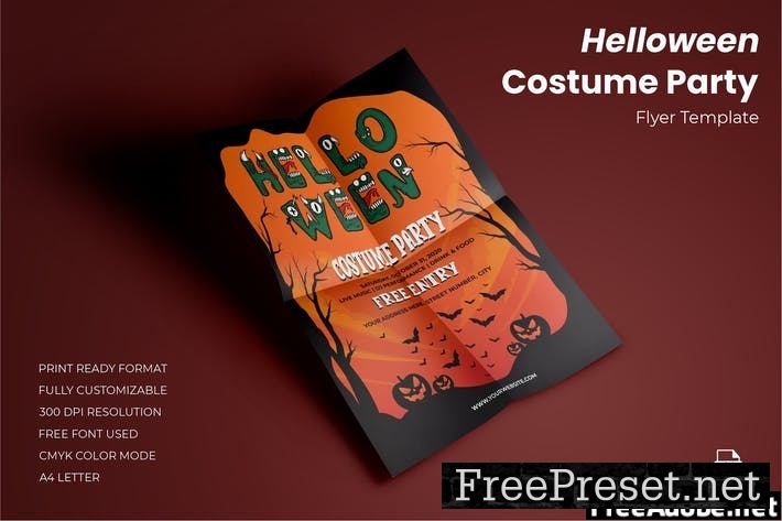 Helloween Costume Party Flyer Template CAWQN5Y