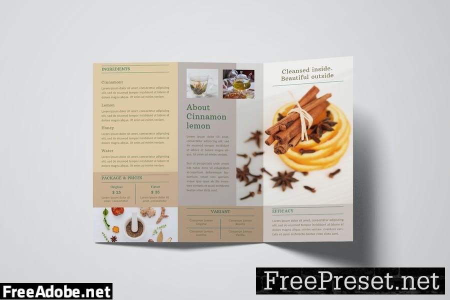 Herbal Beverage Trifold Brochure