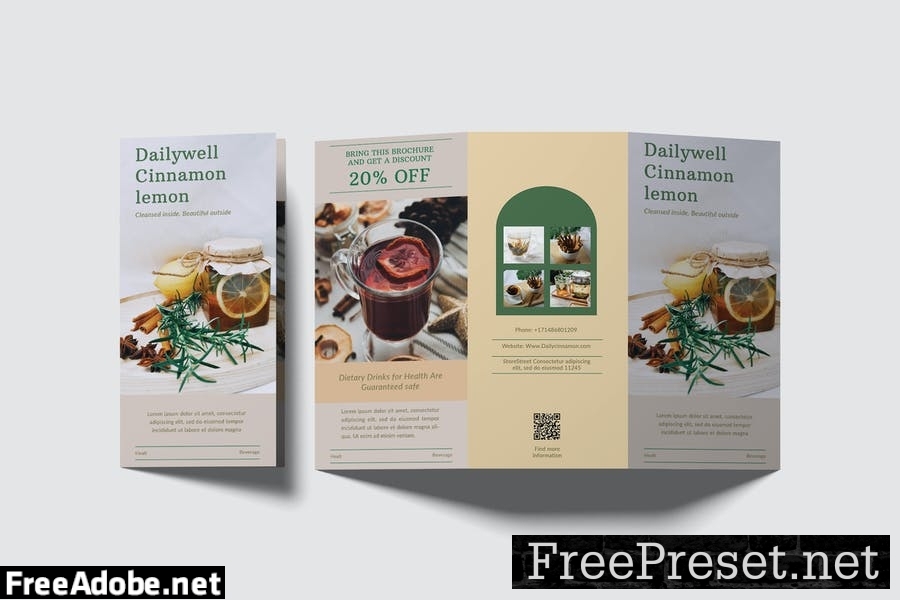 Herbal Beverage Trifold Brochure