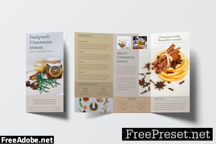 Herbal Beverage Trifold Brochure YYB7P28