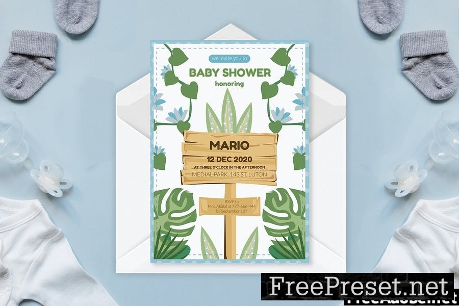 Home Decorative Plants - Baby Shower Invitation 8B86P4M