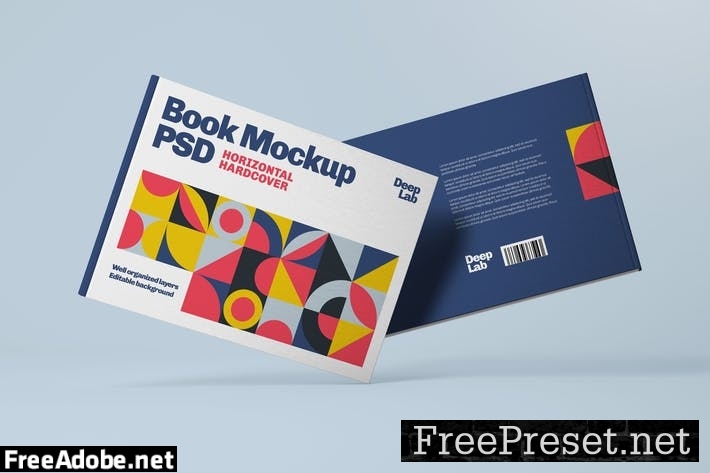 Horizontal Book Cover Mockup BQ64T4T