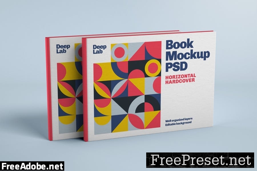 Horizontal Book Cover Mockup Set 3FYKS7U