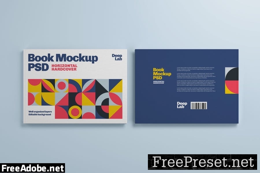 Horizontal Book Cover Mockup Set 3FYKS7U