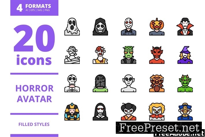 Horror Avatar Filled Icons Packs QF4Z4VY