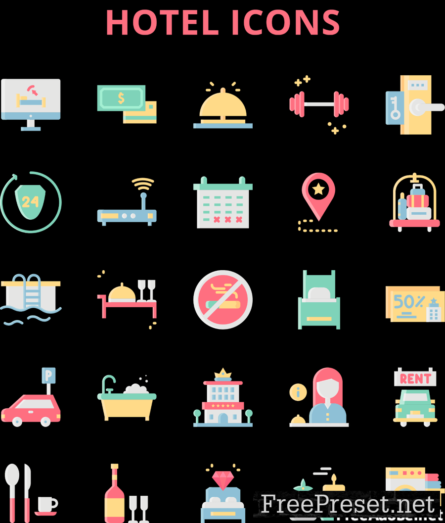 Hotel Icons Set