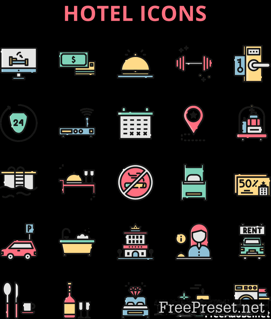 Hotel Icons Set