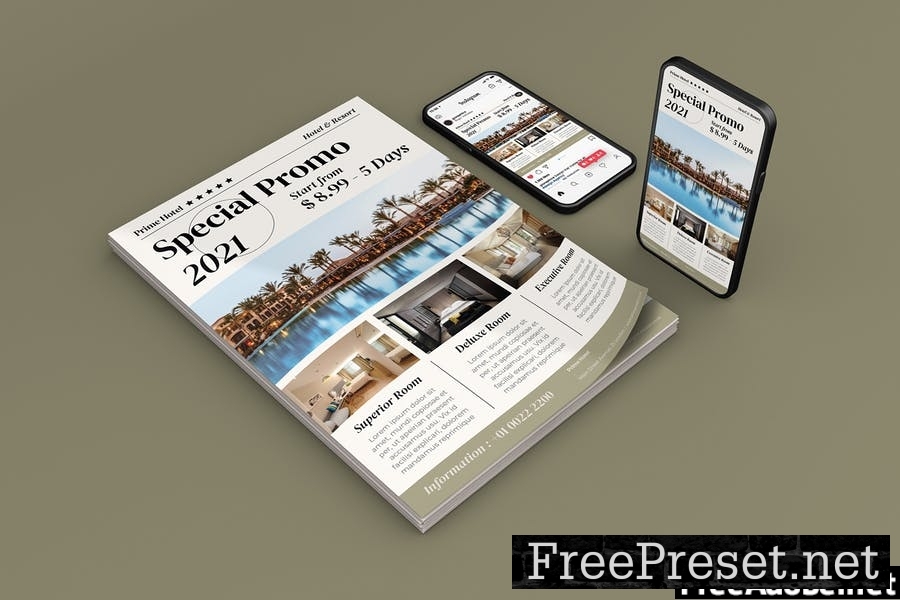 Hotel & Resort Flyer Template Set AZR2AT4