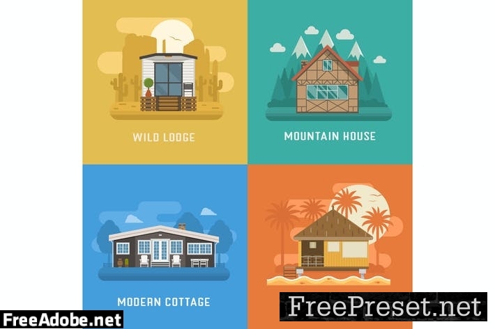 Houses and Living Places Set BMJ3NFX