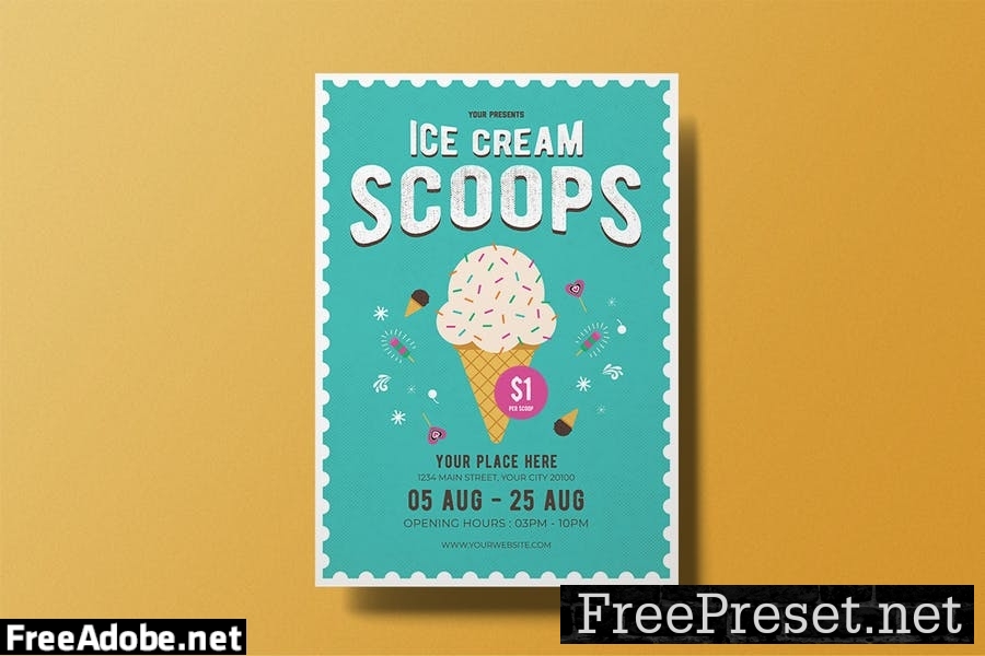 Ice Cream Flyer 3XMNFZ6