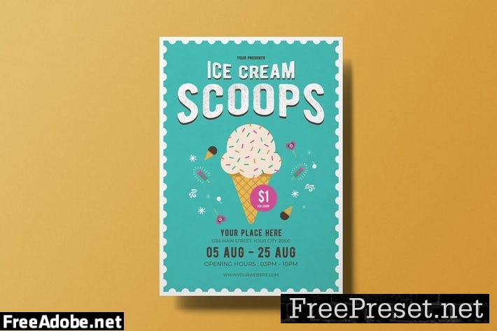 Ice Cream Flyer 3XMNFZ6