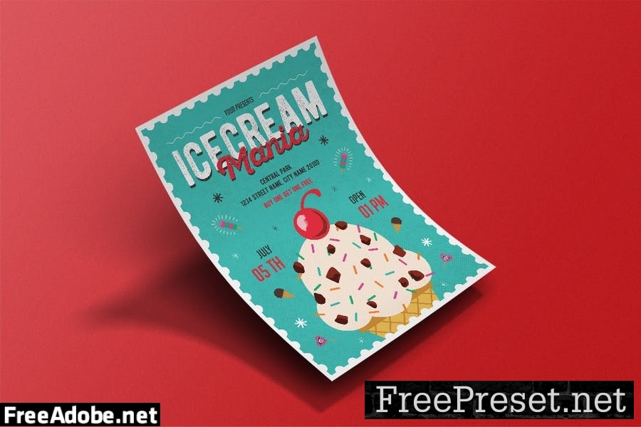 Ice Cream Flyer 5V7PVPK