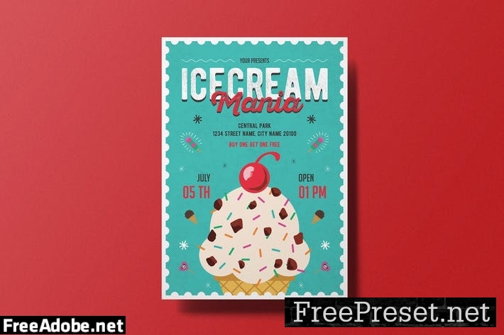 Ice Cream Flyer 5V7PVPK