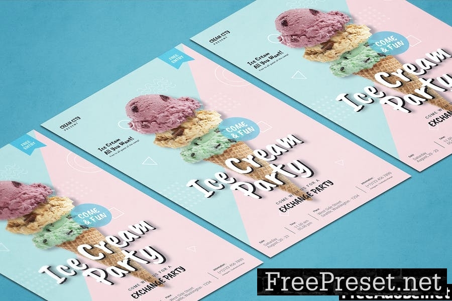 Ice Cream Party - Flyer ZVEGM3E