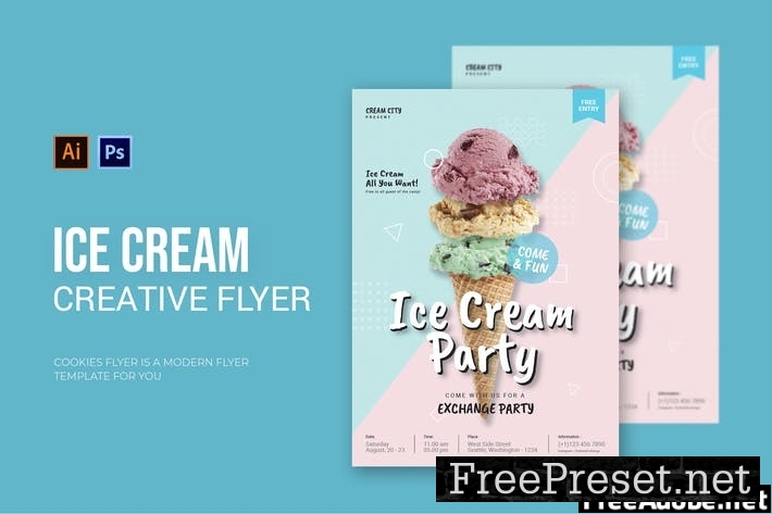 Ice Cream Party - Flyer ZVEGM3E