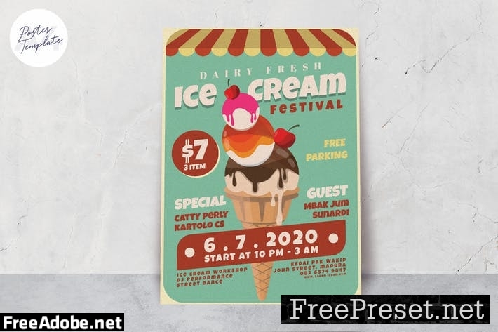 Ice Cream Poster Template TJXYLQZ