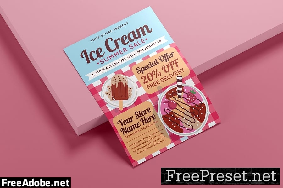 Ice Cream Sale - Flyer Template N3PXZQQ