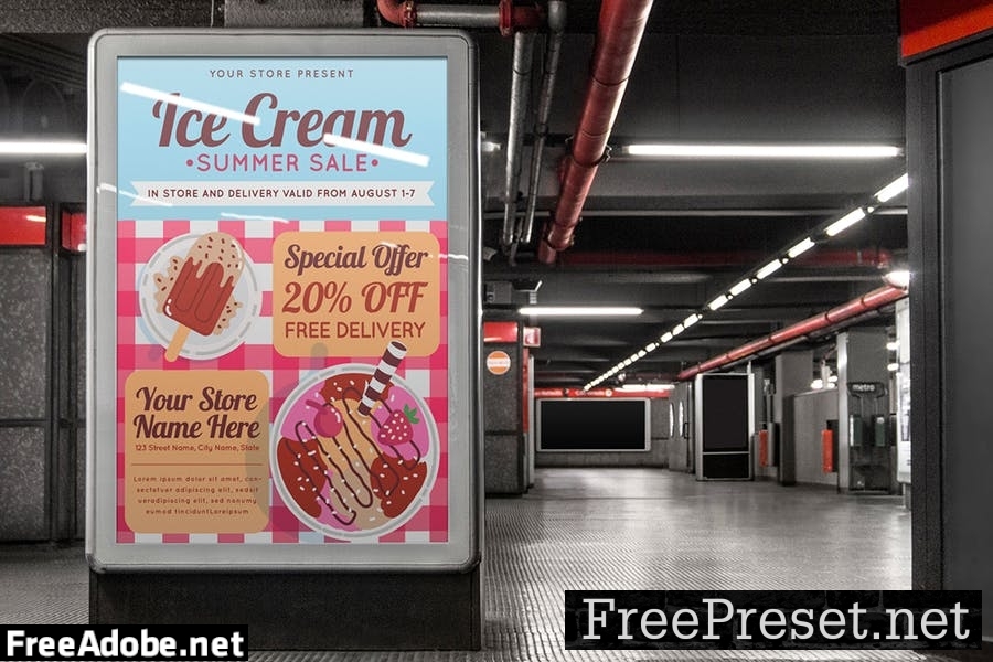 Ice Cream Sale - Flyer Template N3PXZQQ