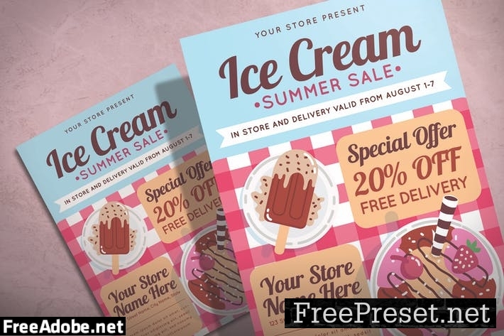 Ice Cream Sale - Flyer Template N3PXZQQ