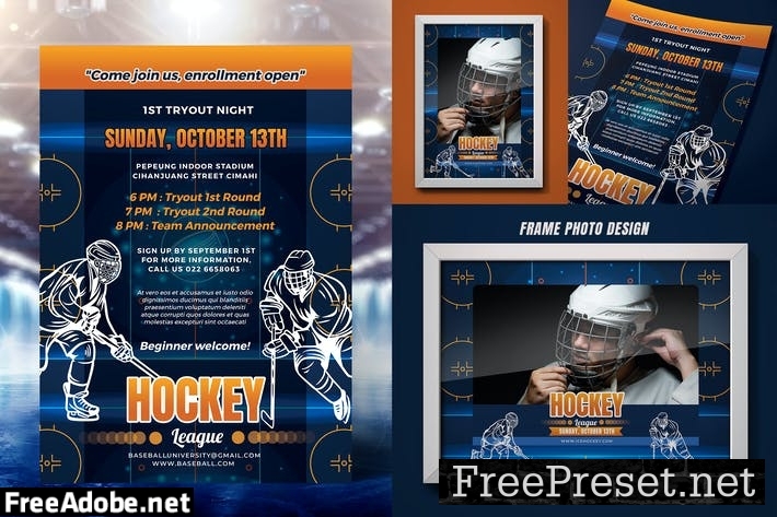 Ice Hockey Tryout Flyer XJ4SWMC