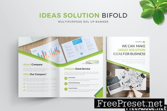 Ideas Solution | Bifold Brochure NU3BLUQ