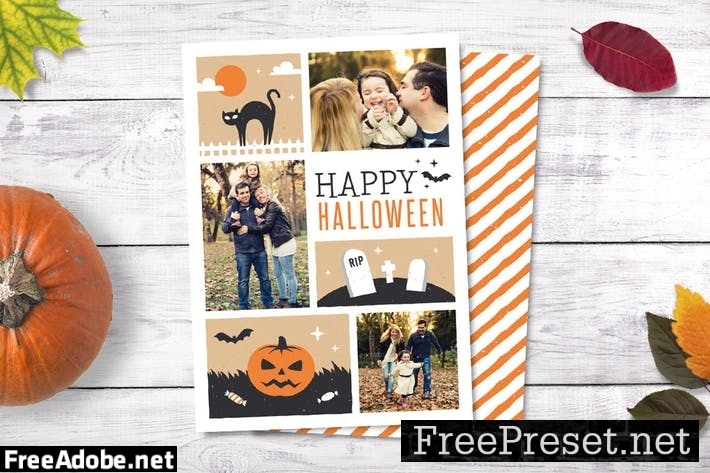 Illustrated Halloween Greeting Card L637JY