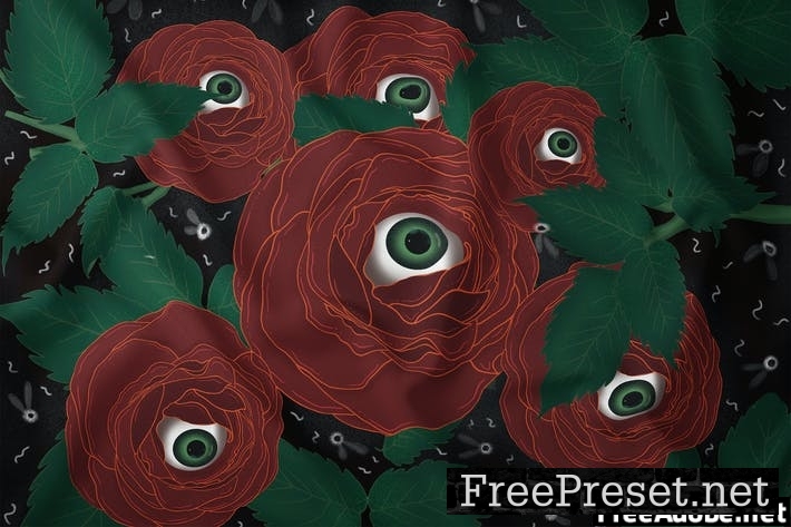 Illustration - Creepy Red Rose Eye G7CEFZB