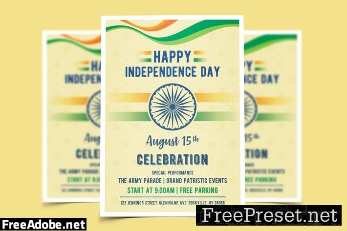 India Independence Day Flyer Template 246B5GD