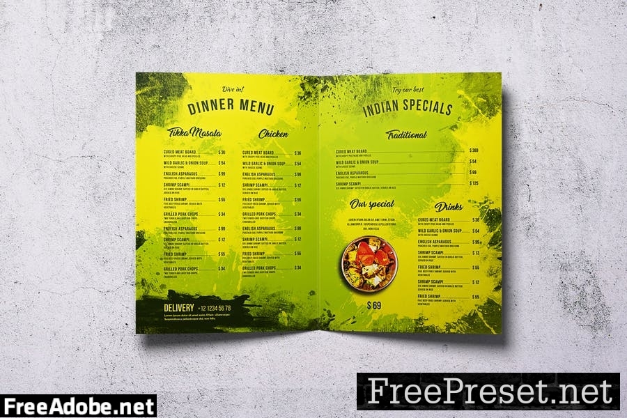 Indian Cuisine Food Menu Bundle