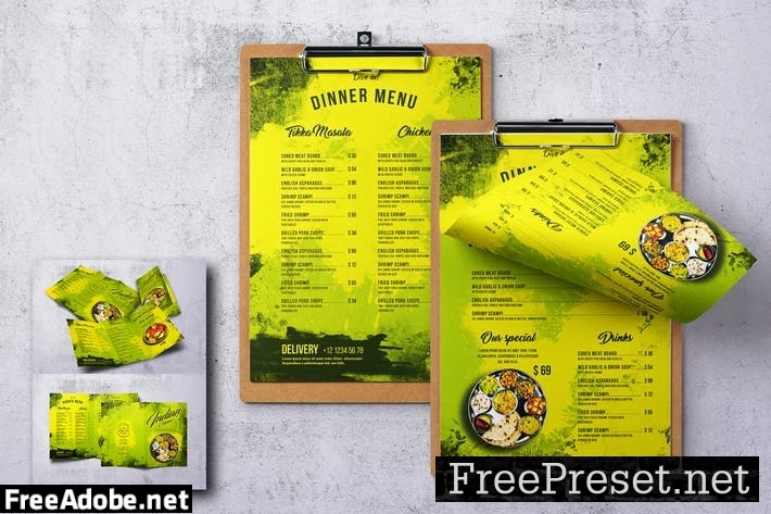 Indian Cuisine Food Menu Bundle EJV3YK6