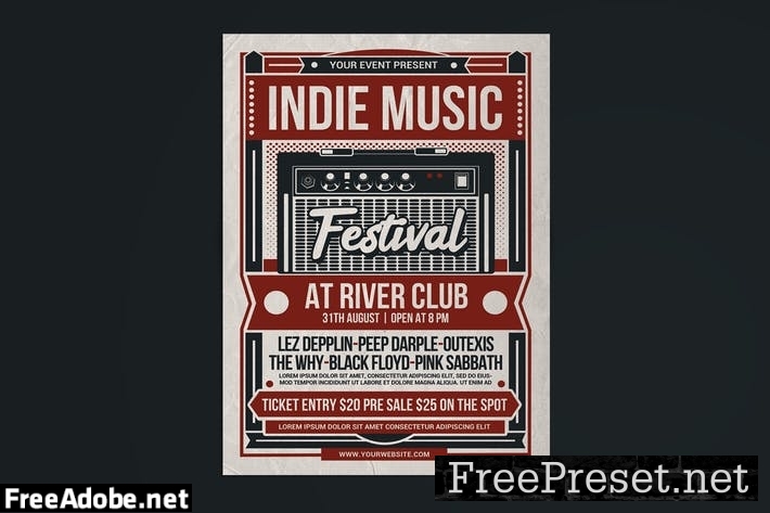 Indie Music Festival Flyer JZTS7P8