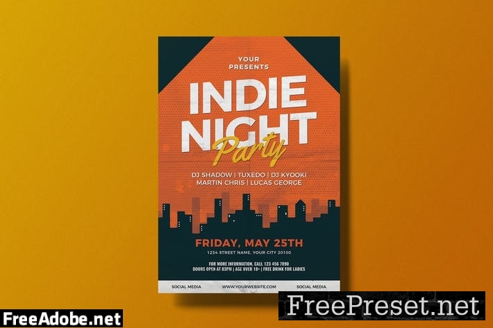 Indie Night Party Flyer 9CSSZ3Z