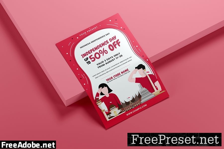 Indonesia Independence Day Sale - Flyer Template GQF7JEU