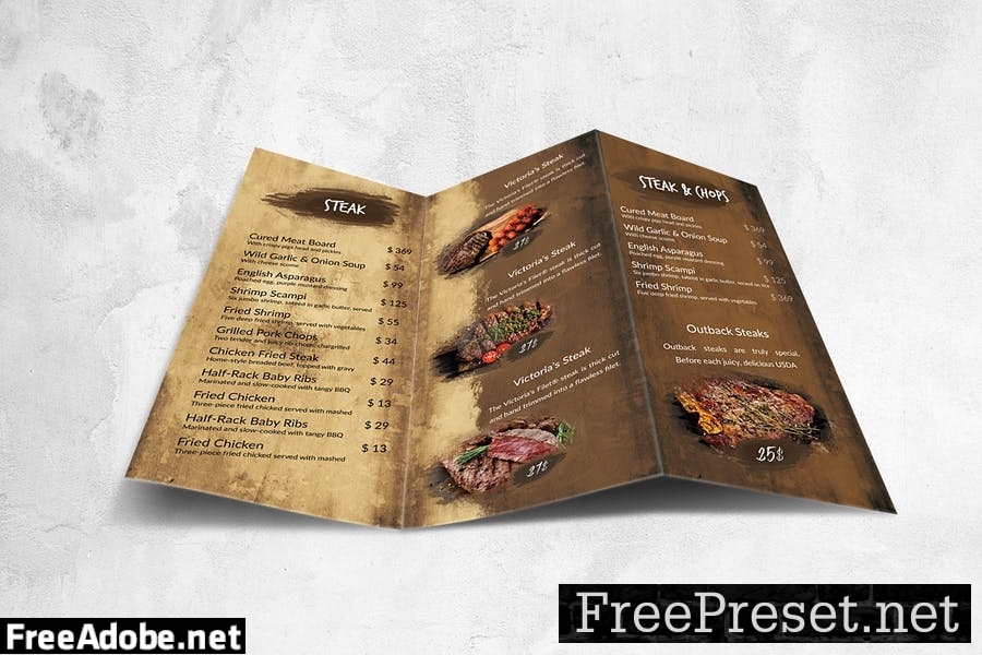 Inferno Food Menu Design A4 & US Letter