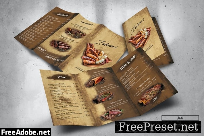 Inferno Food Menu Design A4 & US Letter P2T9WMN