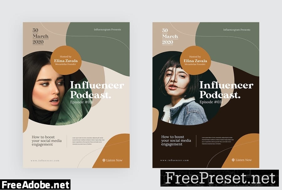 Influencer Podcast - Flyer Template SD5FTST