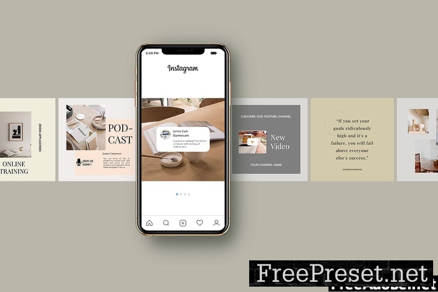 Influencer Powerpoint Instagram Post and Stories