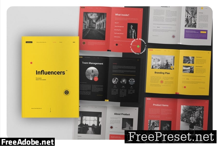 Influencers Bussines Brand Magazine Brochure H8AJTYG