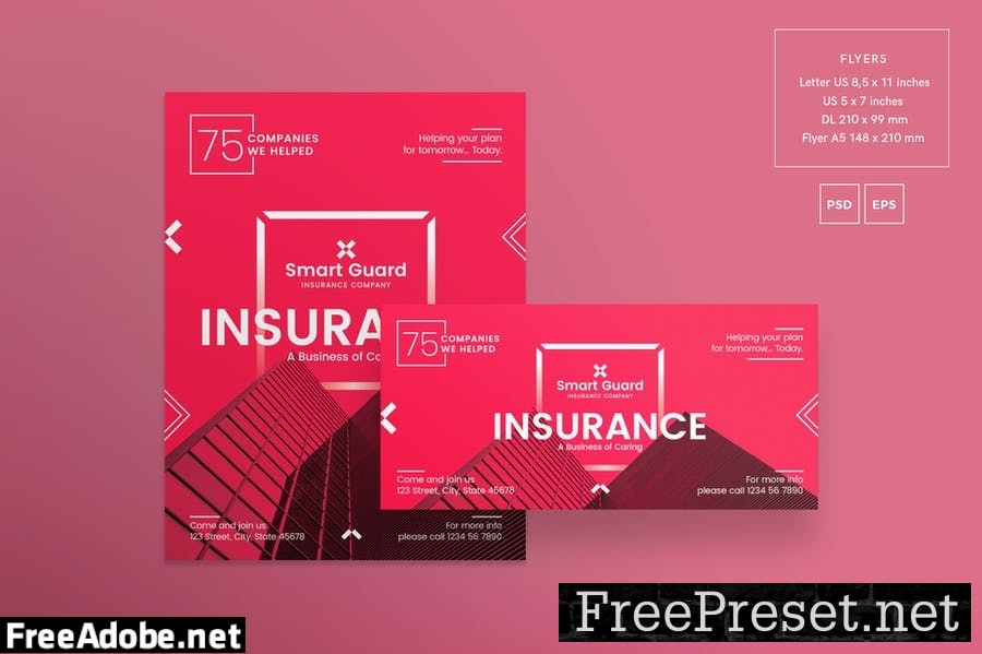 Insurance Company Flyer and Poster Template 8PV8LB