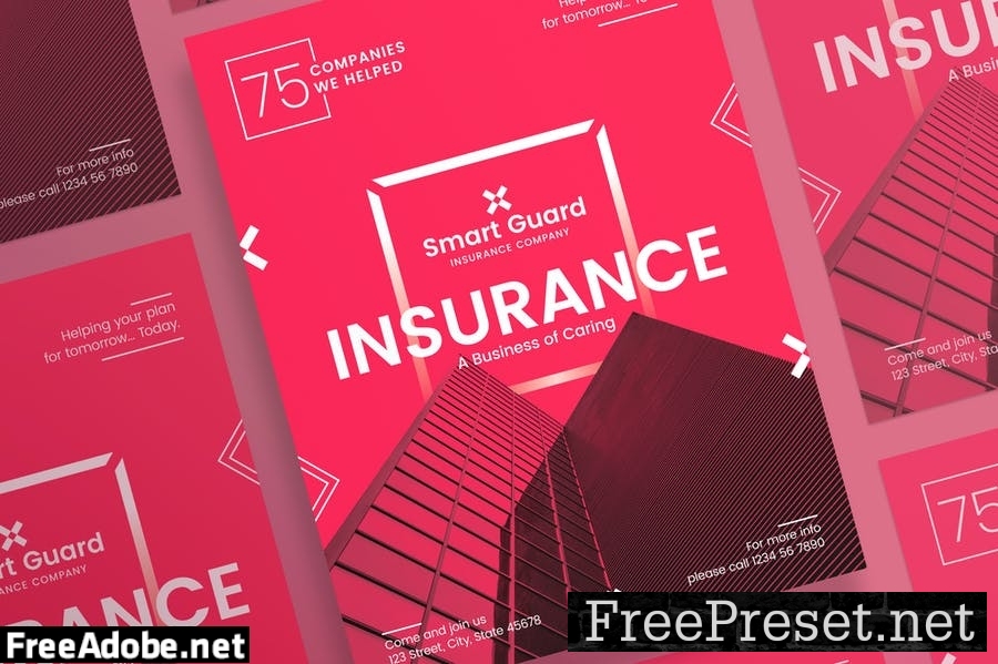 Insurance Company Flyer and Poster Template 8PV8LB