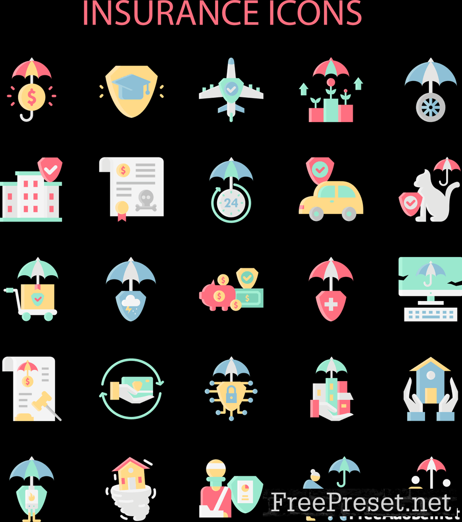 Insurance Icons Set