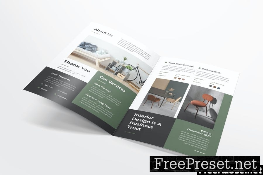 Interior Minimalist Bifold Brochure