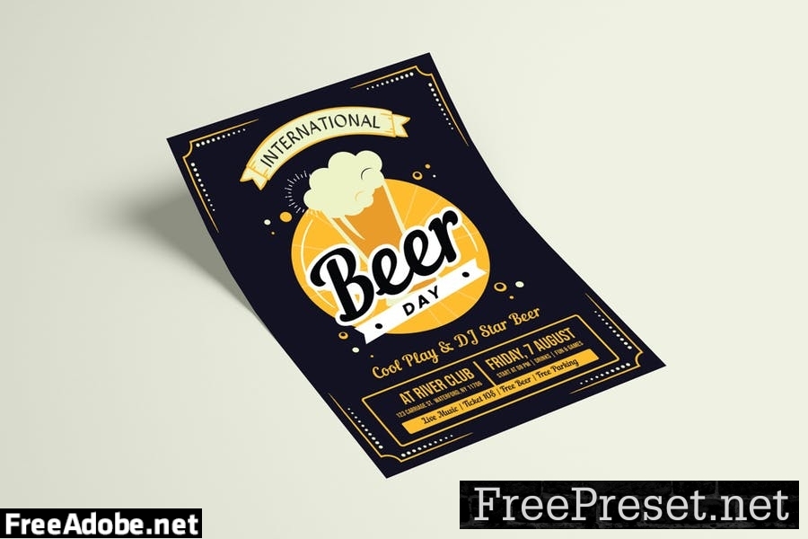 International Beer Day Flyer Template XP875ZP