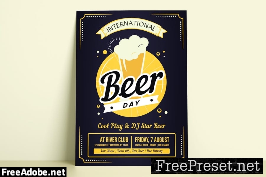 International Beer Day Flyer Template XP875ZP